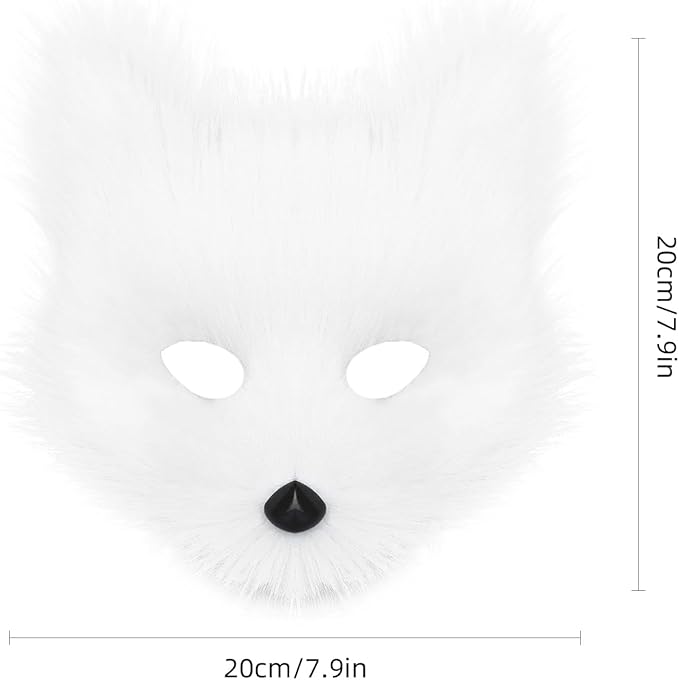 Animal Fox Wolf Mask Halloween Party Cosplay Costumes Props Plush Cat Half Face Masks Carnival Christmas Masquerade