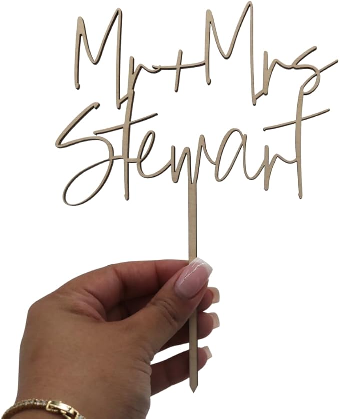 Wedding Cake Toppers, Wedding Cake Toppers Bride and Groom, Custom Cake Topper, Customize Your Own Anniversary Mr and Mrs Cake Topper (Design 3)