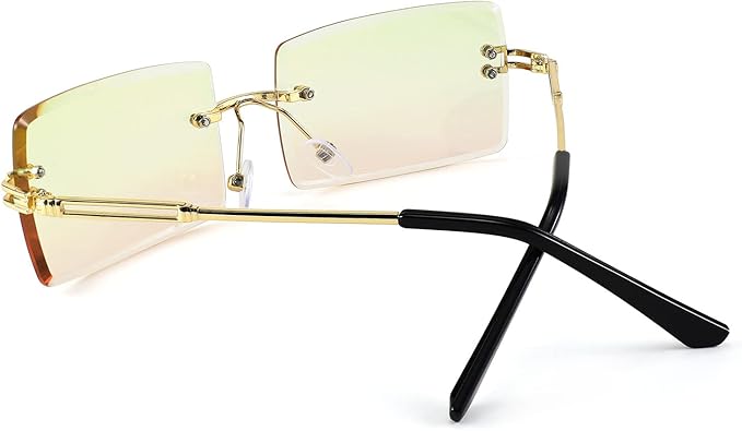 FEISEDY Vintage Rimless Sunglasses Rectangle Frameless Candy Color Glasses Women Men B2642