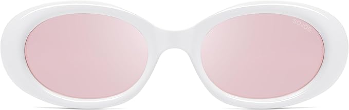 SOJOS Small Retro Oval Polarized Sunglasses for Women Men 90s Vintage UV400 Protection Tiny Sun Glasses SJ2286