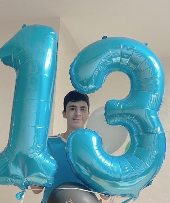 Pearl Blue 40 Inch 0 Number Balloons, 0 Decorations for 10 20 30 40 50 60 70 80 90 100Birthday, Foil Giant Birthday Graduations Anniversary Party Balloons