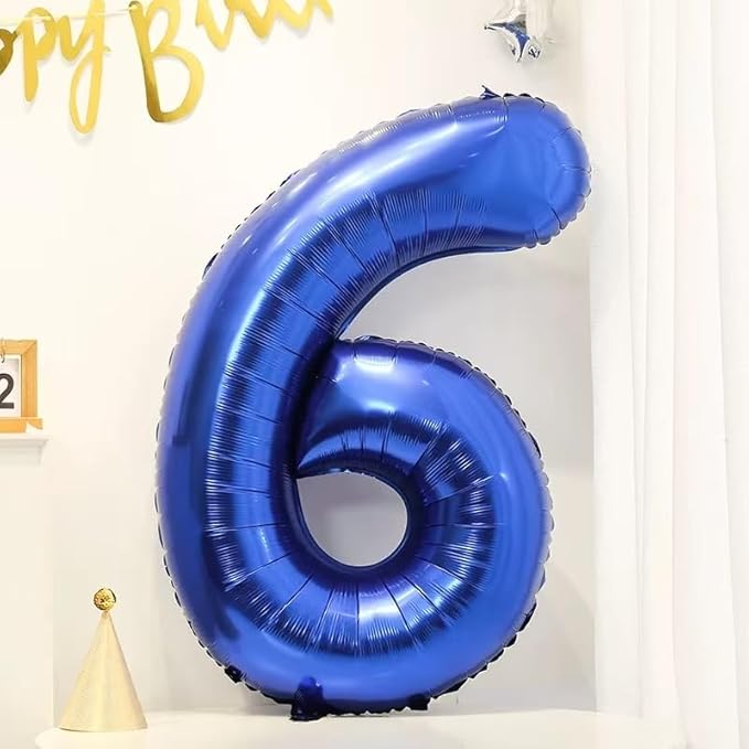 40 inch Navy Blue Number Balloon Dark Blue 6 Balloons Giant Foil Helium Balloons Blue Number 6 Balloon for 6th Birthday Party Decorations