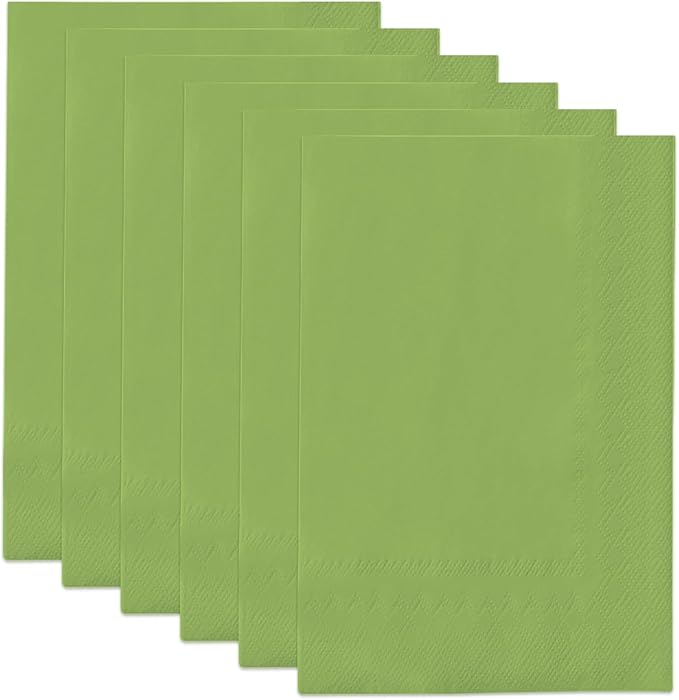 qiqee Pea Green Paper Napkins 13 * 16inch Guest Paper Disposable Towels Napkin Paper Hand Towels for Wedding, Dinner, Birthday Party, Dessert Cocktail ＆ Kitchen Napkins（ 120 Count）