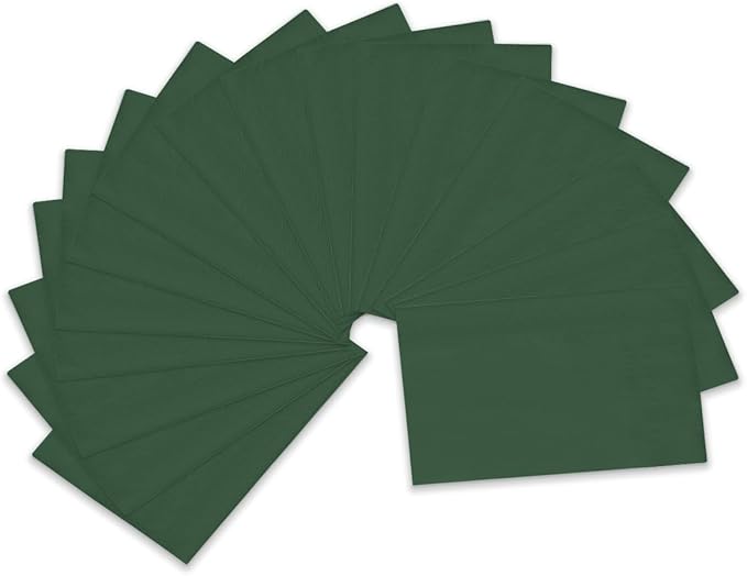 qiqee Christmas Green Paper Napkins 13 * 16inch Guest Paper Disposable Towels Napkin Paper Hand Towels for Wedding, Dinner, Birthday Party, Dessert Cocktail ＆ Kitchen Napkins（ 120 Count）