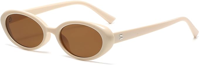 Retro Oval Sunglasses for Women Men Fashion Small Oval Sunglasses 90s Vintage Shades