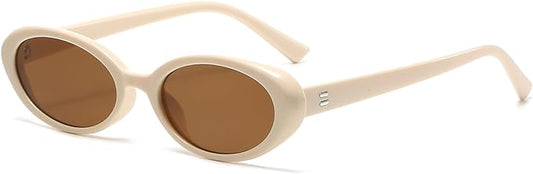 Retro Oval Sunglasses for Women Men Fashion Small Oval Sunglasses 90s Vintage Shades