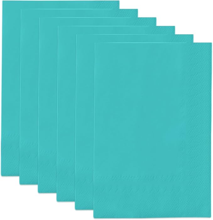 qiqee Mint Blue Paper Napkins 13 * 16inch Guest Paper Disposable Towels Napkin Paper Hand Towels for Wedding, Dinner, Birthday Party, Dessert Cocktail ＆ Kitchen Napkins（ 120 Count）