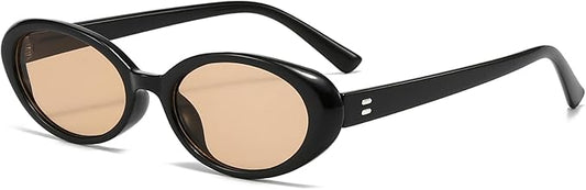 Retro Oval Sunglasses for Women Men Fashion Small Oval Sunglasses 90s Vintage Shades