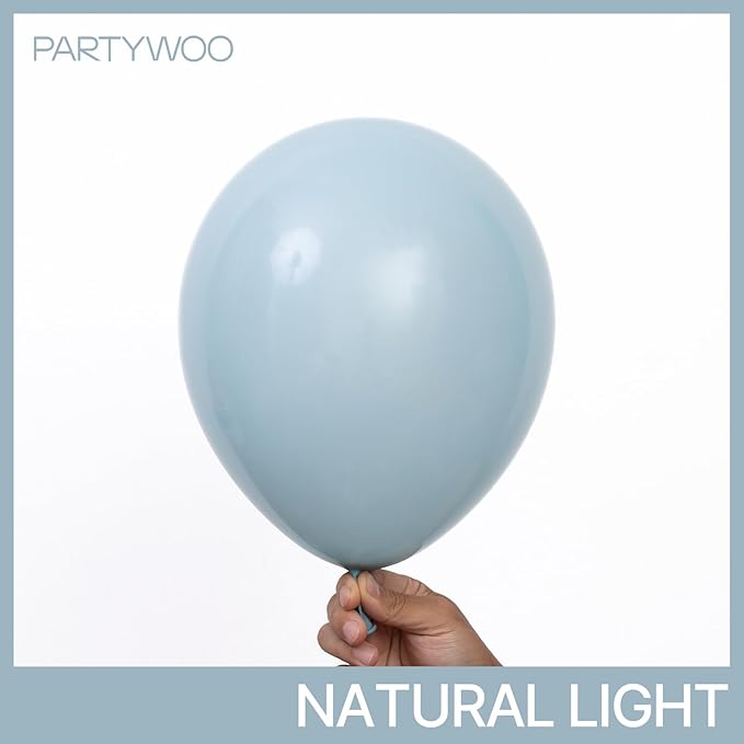 PartyWoo Dusty Blue Balloons 85 pcs Different Sizes of 18 12 10 5 Inch Light Blue Aqua Balloon Arch Kit Garland for Graduation Wedding Baby Shower Gender Reveal Birthday Party Decorations Blue-F28