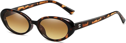 Retro Oval Sunglasses for Women Men Fashion Small Oval Sunglasses 90s Vintage Shades