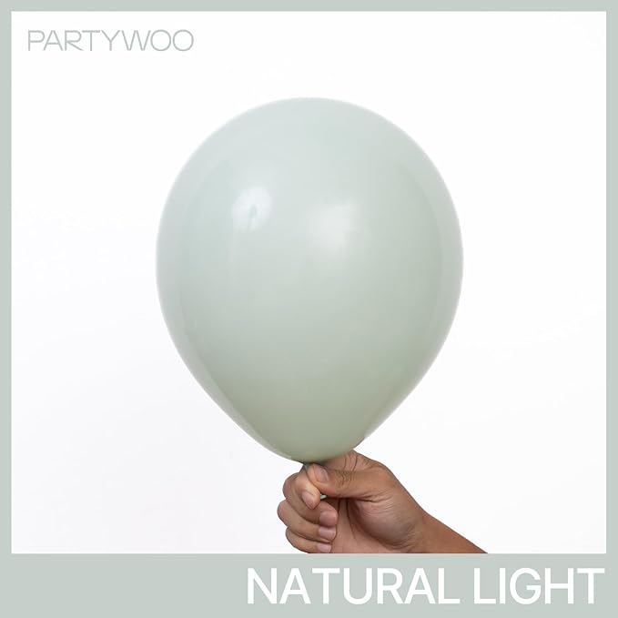 PartyWoo Dusty Green Balloons 50pcs 12 Inch Sage Olive Eucalyptus Green Boho Neutral Latex Helium Balloons for Baby Shower Wedding Jungle Dinosaur Themed Birthday Party Decorations Green-F35