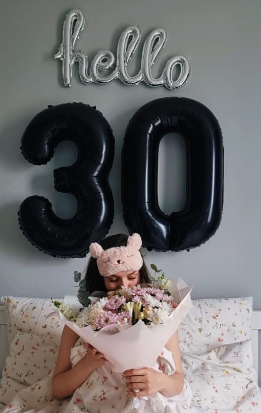 Black 40 Inch 0 Number Balloons, Balloon Decorations for 10 20 30 40 50 60 70 80 90 100 Birthday, Foil Giant Birthday Graduations Anniversary Party