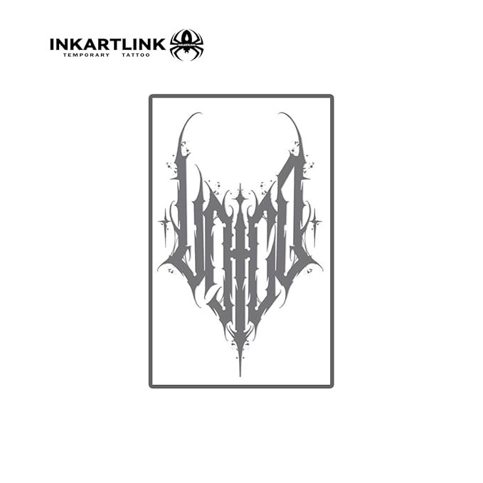 INKARTLINK Semi Permanent Tattoo, Temporary Tattoo, Beautiful and Realistic Design, Fun Tattoo Experience, Cruelty-free, Non-reflective, Waterproof (Devil Emblem)
