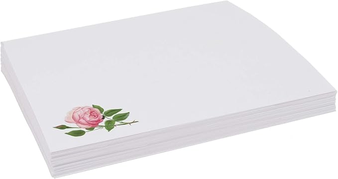 Pink Tea Rose Place Cards, Set of 150, Pre-cut and Scored - Wedding, Party, Dinner, and Special Events - Made in the USA