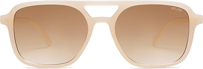 SOJOS Retro Aviator Sunglasses for Women Men,Trendy Rectangle Womens Mens Shades Sun Glasses SJ2202