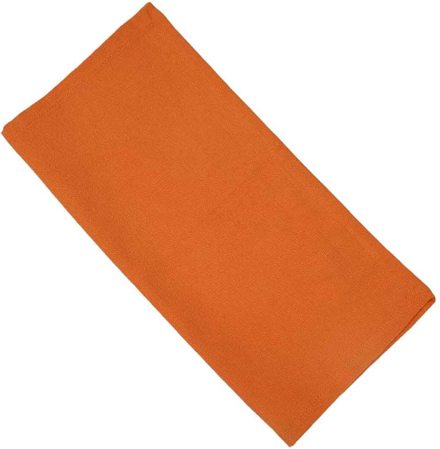 TARAN LIVING Cloth Napkins Fall Decorations Table Napkin Reusable Washable Halloween Dining Linen Cotton Cloth Napkin Christmas Hotel Home Party Decor Set of 12, 18"x18" - Orange