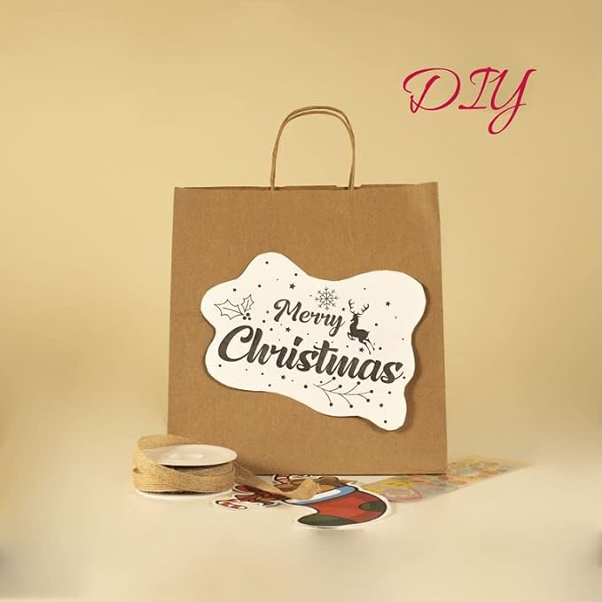 JET PAPER BAGS - 11x7x12 Inch [250 Pcs] Brown Paper Bags with Handles Prime for Takeout, Grocery, Goody, Retail, Party, Gifts, Weddings