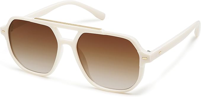 SOJOS Retro Trendy Aviator Polarized Sunglasses Men Women Vintage 70s Square Stylish Frame Sun Glasses SJ2283