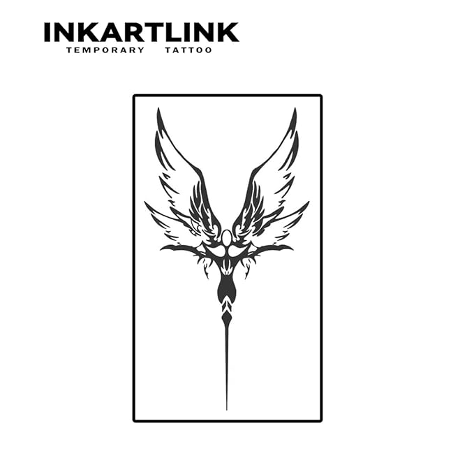 INKARTLINK Temporary Tattoos, Semi Permanent Tattoo Adult Art Design Waterproof Temp Tattoo Party Favors Tattoo Stickers Realistic Look, No Adhesive, Lasts 1-2 Weeks (Archangel)
