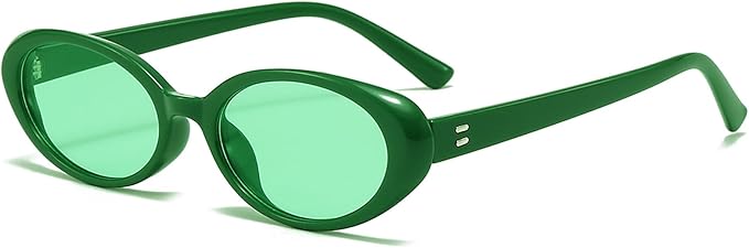 Retro Oval Sunglasses for Women Men Fashion Small Oval Sunglasses 90s Vintage Shades