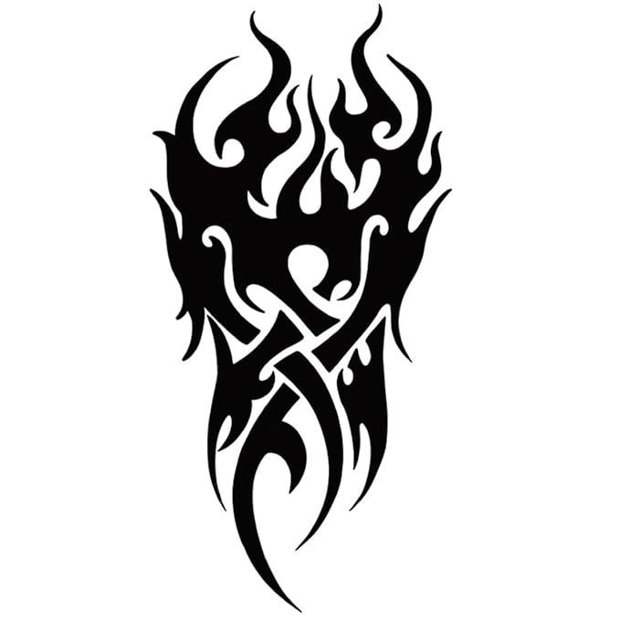 INKARTLINK Tattoo Tech,2 Sheets Extra-Large Semi Permanent Tattoo,Adult Art Design Temporary Tattoos, Lasts 1-2 Weeks, Waterproof, Realistic look, No Adhesive, No reflection (Fire Totem Design?
