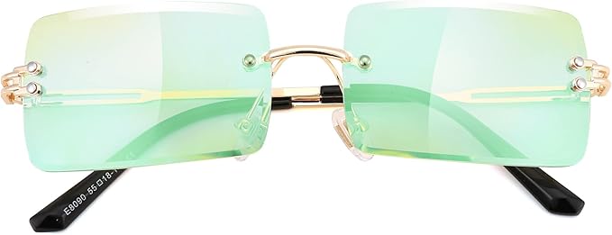 FEISEDY Vintage Rimless Sunglasses Rectangle Frameless Candy Color Glasses Women Men B2642