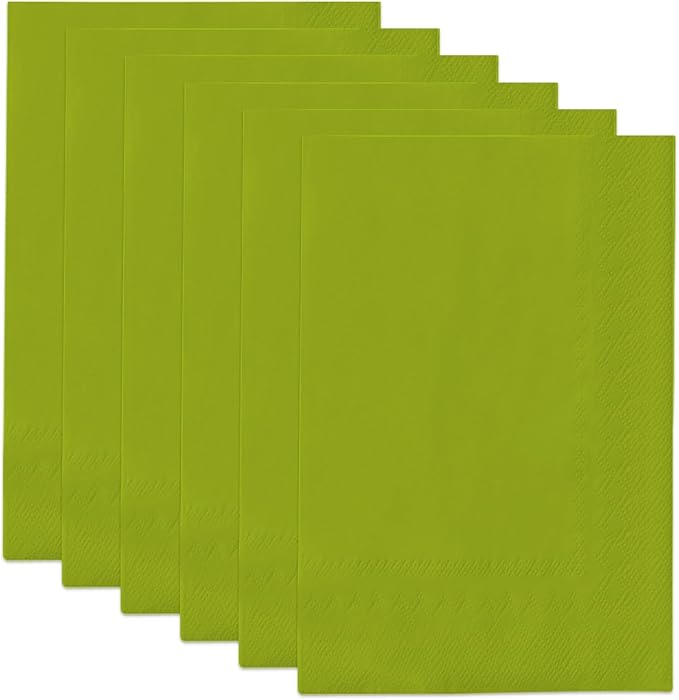 qiqee Avocado Green Paper Napkins 13 * 16inch Guest Paper Disposable Towels Napkin Paper Hand Towels for Wedding, Dinner, Birthday Party, Dessert Cocktail ＆ Kitchen Napkins（ 120 Count）