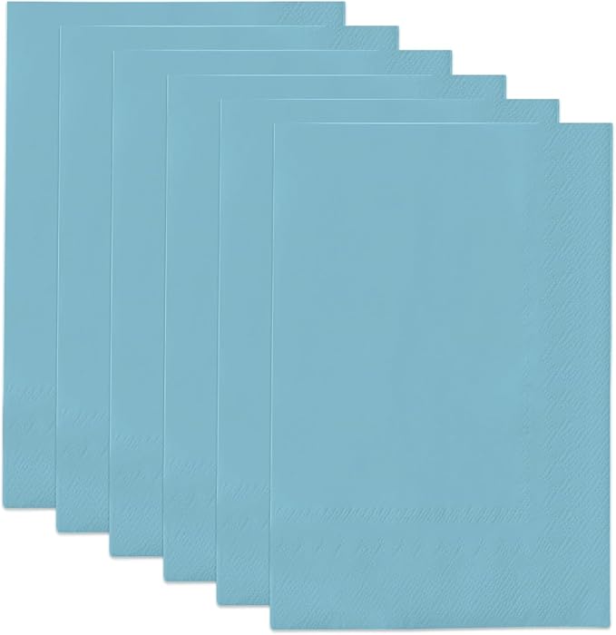 qiqee Bright Blue Paper Napkins 13 * 16inch Guest Paper Disposable Towels Napkin Paper Hand Towels for Wedding, Dinner, Birthday Party, Dessert Cocktail ＆ Kitchen Napkins（ 120 Count）
