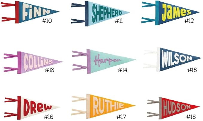 Personalized Name Pennant for Nursery Room Decor | Baby Boy Girl Name Nursery Flag | Baby Name Banner Blag Wall Hanging