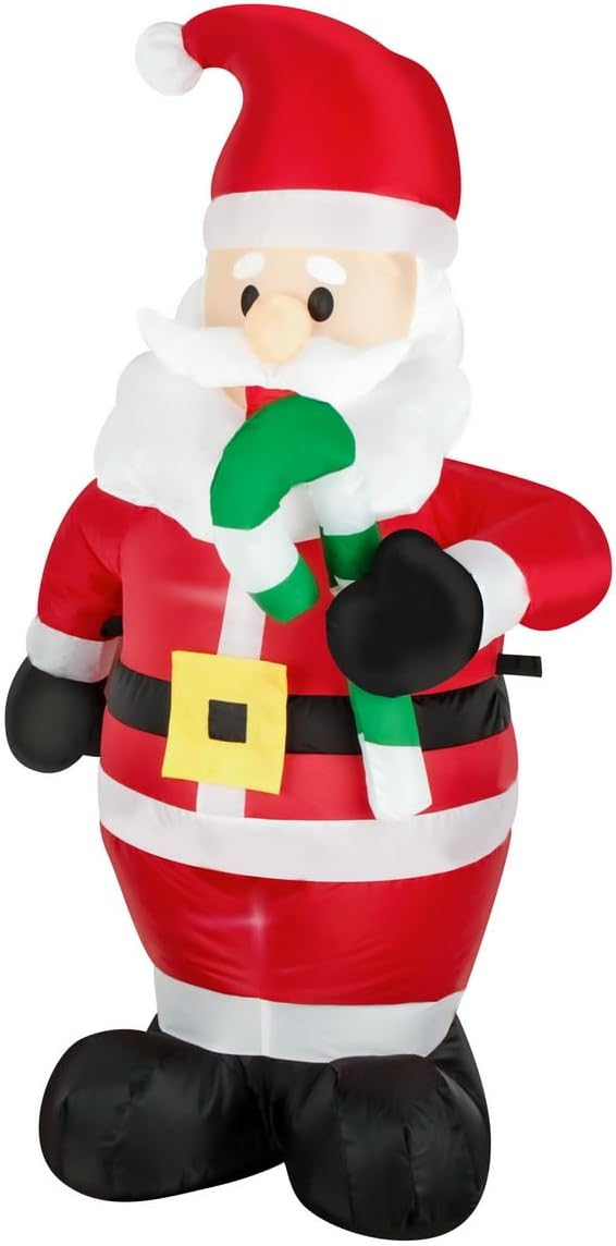 Christmas Inflatable Snowman/Nutcracker/Santa Claus Lighted Blow Up Christmas Yard Decoration with Built in Fan and Anchor Ropes (4FEET Santa)
