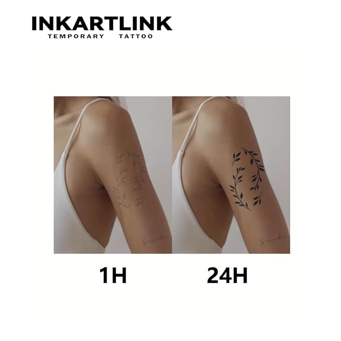INKARTLINK Semi Permanent Tattoos,Halloween Temporary Tattoo, Party Tattoos, Realistic, Waterproof, Cruelty-free, Non-reflective (Ink Demon)