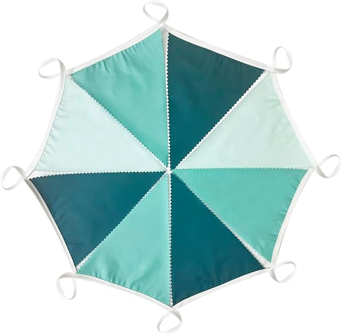 32Ft Teal Party Decorations Dark Green Teal Blue Triangle Banner Flag Pennant Fabric Garland Streamers for Summer Birthday Aqua Green Baby Shower Sea Beach Turquoise Party Outddor Decor Supplies
