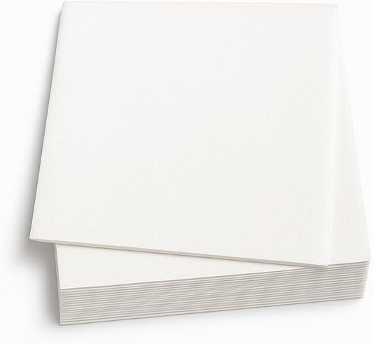 White Airlaid Napkins 15.7" x 15.7" (50 Pack) | Linen-Feel Disposable Dinner Napkins for Weddings, Restaurants, and Events | Soft, Absorbent, Cloth-Like Paper Napkins