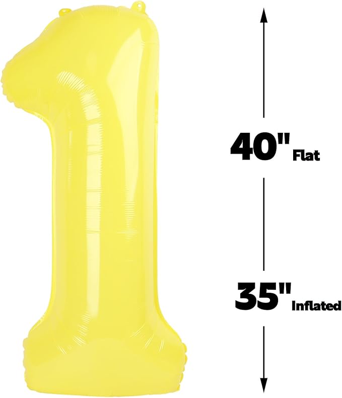 Number Balloon 1 Yellow Macaron