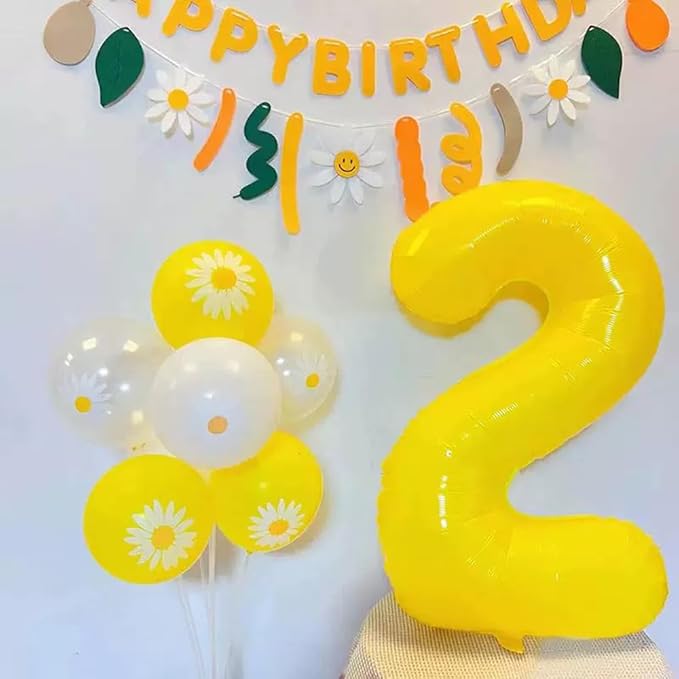 40 inch Yellow Number Balloon Giant Foil Helium Balloons Number 7 Balloon for 7th Birthday Party Decorations
