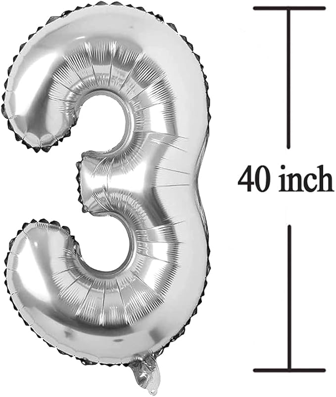 Silver 30 Number Balloons Big Giant Jumbo Large Number 30 Foil Mylar Balloons for Women Men 30th Birthday Party Supplies 30 Anniversary Events Decorations-40 inch