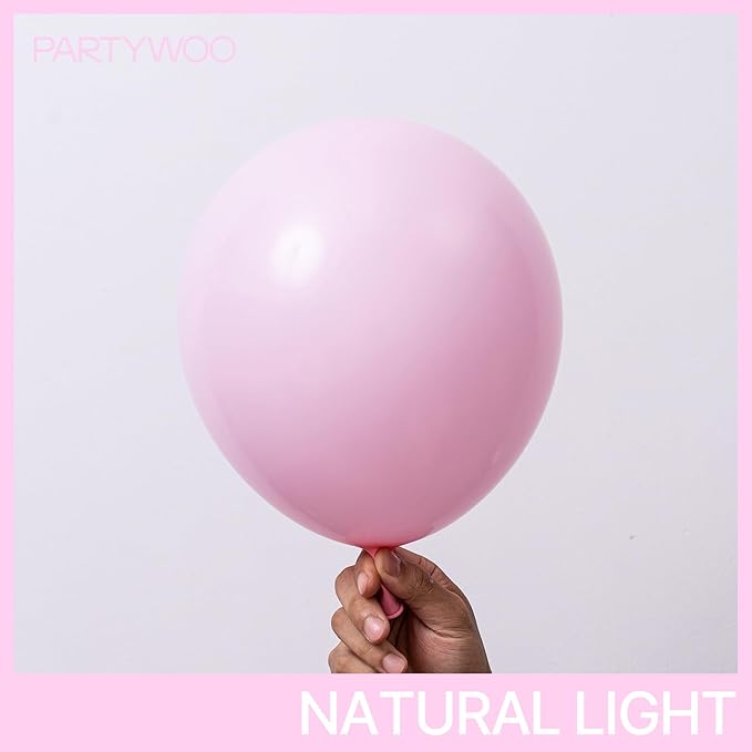 PartyWoo Baby Pink Balloons 100 pcs Different Sizes of 18 12 10 5 Inch Pastel Pale Light Pink Balloons Arch Kit Garland for Baby Shower Gender Reveal Birthday Princess Party Decorations Pink-Q05