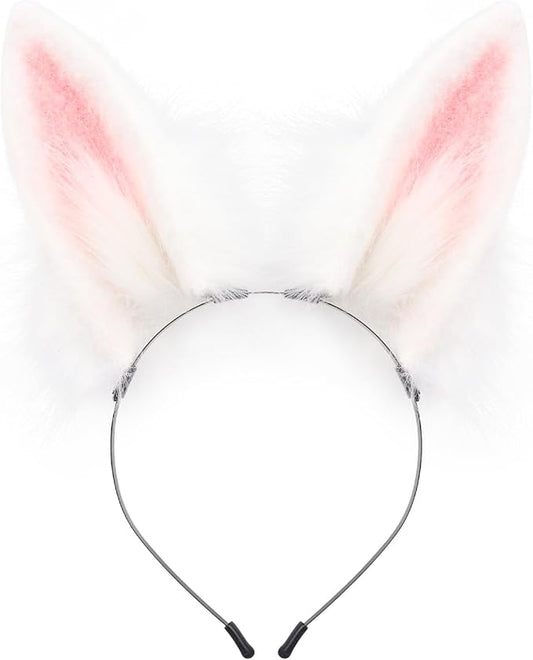 Faux Fur Plush Animal Cat Fox Ears Headband Furry Cute Headwear for Parties Cosplay Costumen Accessory