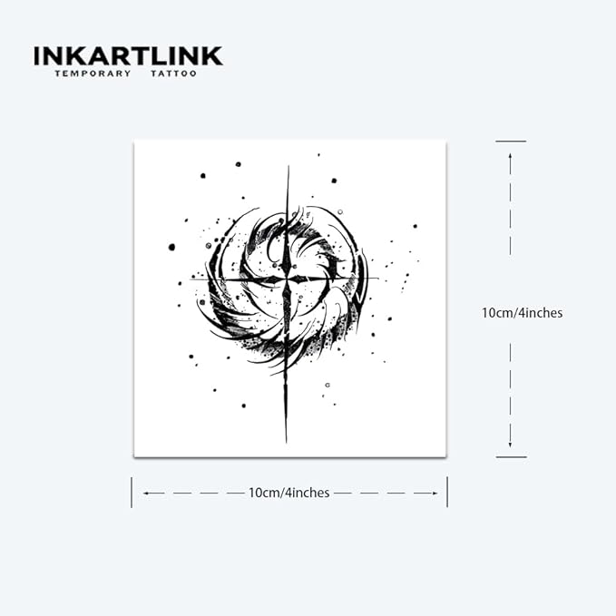 INKARTLINK 2 Sheets Medium Semi Permanent Tattoos, Temporary Tattoos, Adult Art Designs, Waterproof, Realistic, No Adhesive, Non-Reflective, Lasts 1-2 Weeks, (Eclipse Cross)