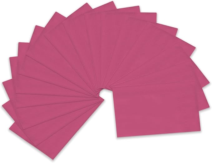 qiqee Peach Pink Paper Napkins 13 * 16inch Guest Paper Disposable Towels Napkin Paper Hand Towels for Wedding, Dinner, Birthday Party, Dessert Cocktail ＆ Kitchen Napkins（ 120 Count）