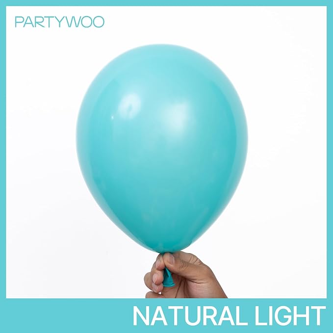 PartyWoo Teal Balloons 100 pcs 12 Inch Turquoise Aqua Blue Teal Balloons for Graduation Wedding Baby Shower Bridal Shower Gender Reveal Anniversary Birthday Party Decorations Teal-Y69