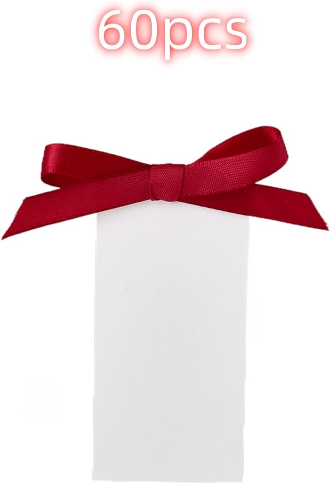 60pcs Name Cards for Table Setting,1.77x 3.74inces Place Cards, Wedding Place Cards.Wedding Name Tags.Present Tags with String Attached.and Reserved Signs for Wedding Seating.(Wine Red)