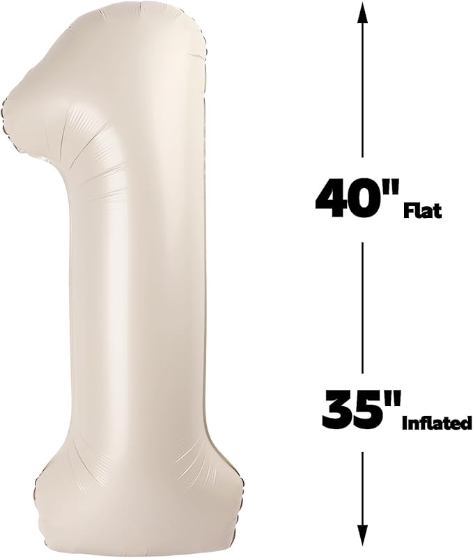 Cream White Number 21 12 Balloon 40 inch, Numbers 21 12 Birthday Balloons for Boy Girl, Cream White Foil 21 Balloon for 21 12 Birthday Party, Anniversary Celebration Decorations