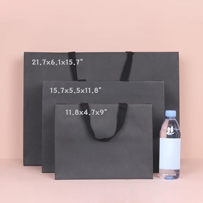 6pcs 21.7x6.1x15.7 (4) Extra Large Size Gift Bags with Cotton Handles, Thick, Sturdy, Giant, Jumbo Paper Bags for Wedding, Birthday, Party