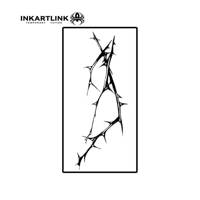 INKARTLINK Semi Permanent Tattoos,Halloween temporary tattoo, party tattoos, realistic, waterproof, cruelty-free, non-reflective (Long Thorns)