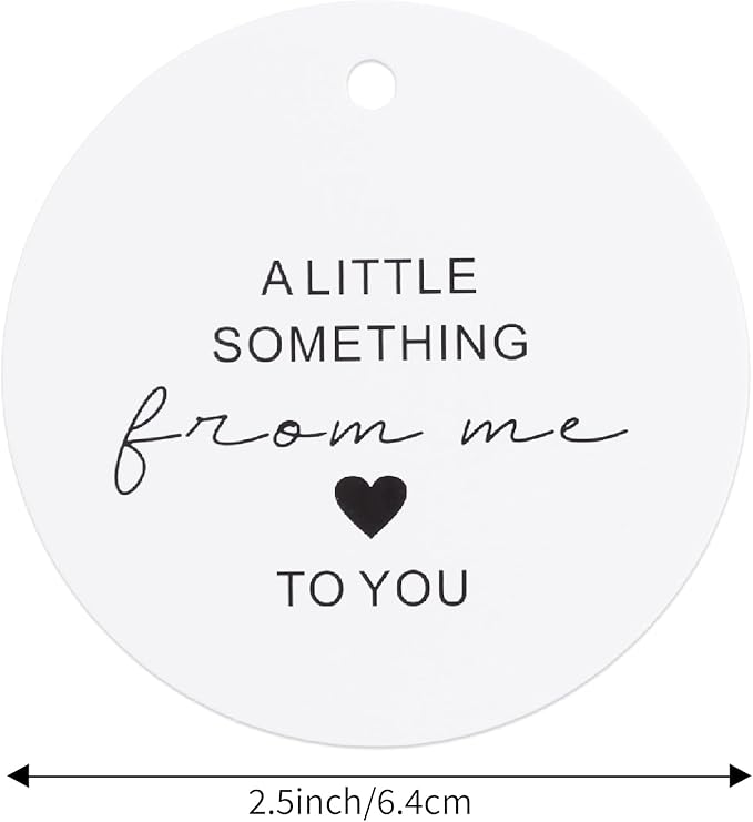 70Pcs Thank You Gift Tags, 2.5Inch “A Little Something from Me to You” Pre-Punched Hole Hangtag for Gifts, Favors (String is NOT Included)