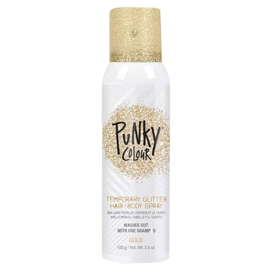 Punky Temporary Hair and Body Glitter Spray, Gold - Glitters Hairspray, Adds Shimmery Glow, Hair Glitter for Kids, Women, Men 3.5 oz