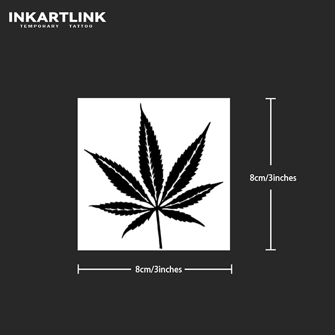 INKARTLINK Tattoo Tech, 3 Sheets Small Semi Permanent Tattoo, Adult Art Design Temporary Tattoos, Lasts 1-2 Weeks, Waterproof, Realistic Look, No Adhesive, No Reflection (Maple Leaf)