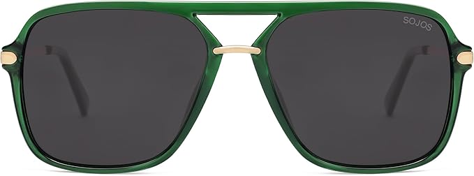 SOJOS Sunglasses for Women & Men, Square, Retro, Polarized Lens, Trendy Aviator, 90s Shades
