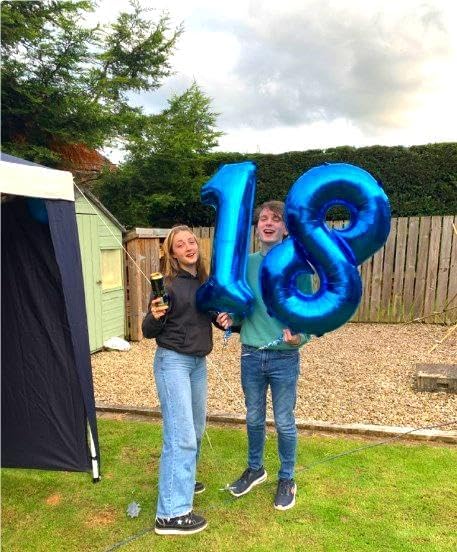 Blue Jumbo Number 80 Balloon 40 Inch, Men Women 80 Birthday Supplies, Foil Helium 80 Birthday Giant Balloon, Mylar Blue Number Balloons Anniversary Decorations